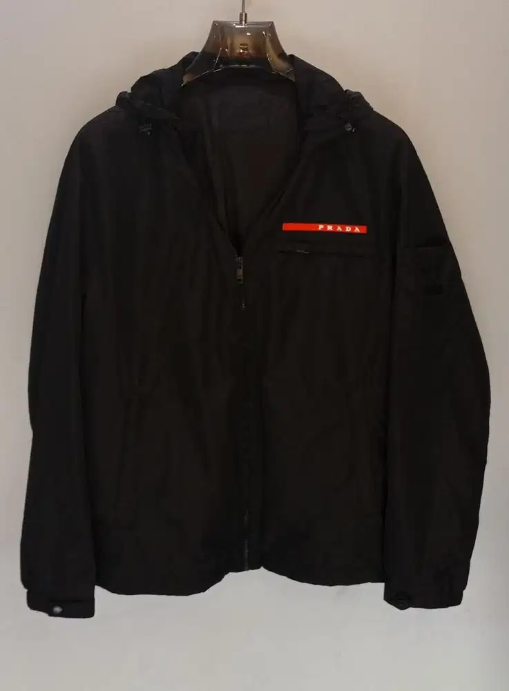 PRADA WINDBREAKER NYLON JACKET BLACK