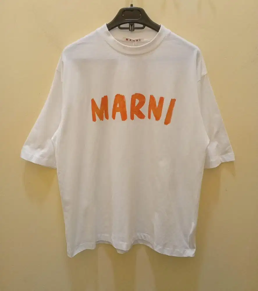 MARNI LONG TEXT WHITE TSHIRT