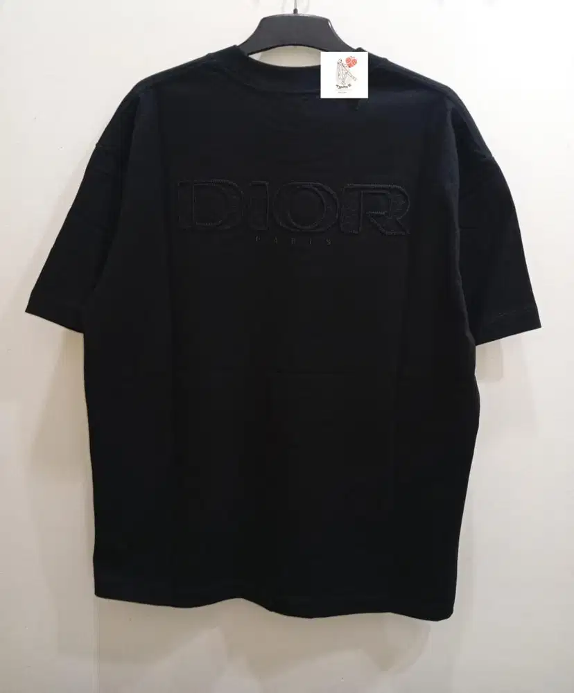 CHRISTIAN DIOR BLACK ON BLACK EMBROIDERED TSHIRT
