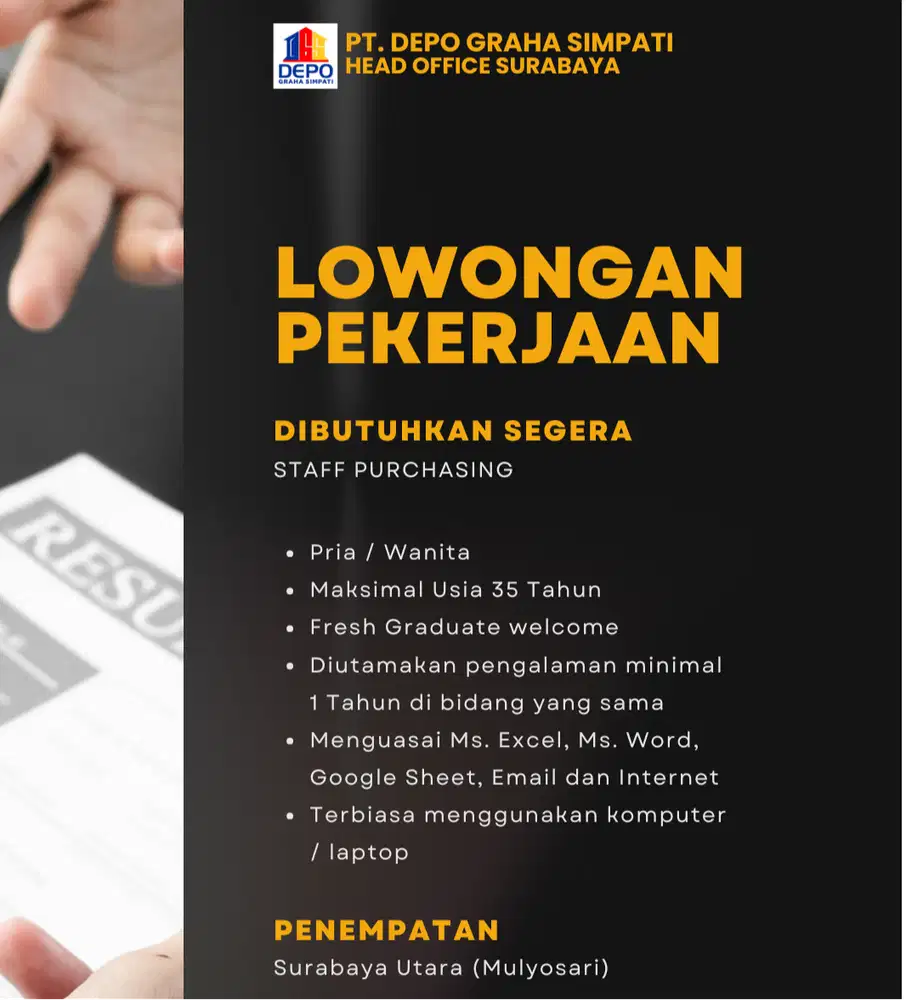 Lowongan Staff Purchasing
