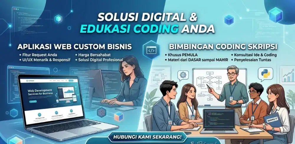 Jasa Pembuatan Aplikasi Web & Bimbingan Coding (Pemula/Skripsi)