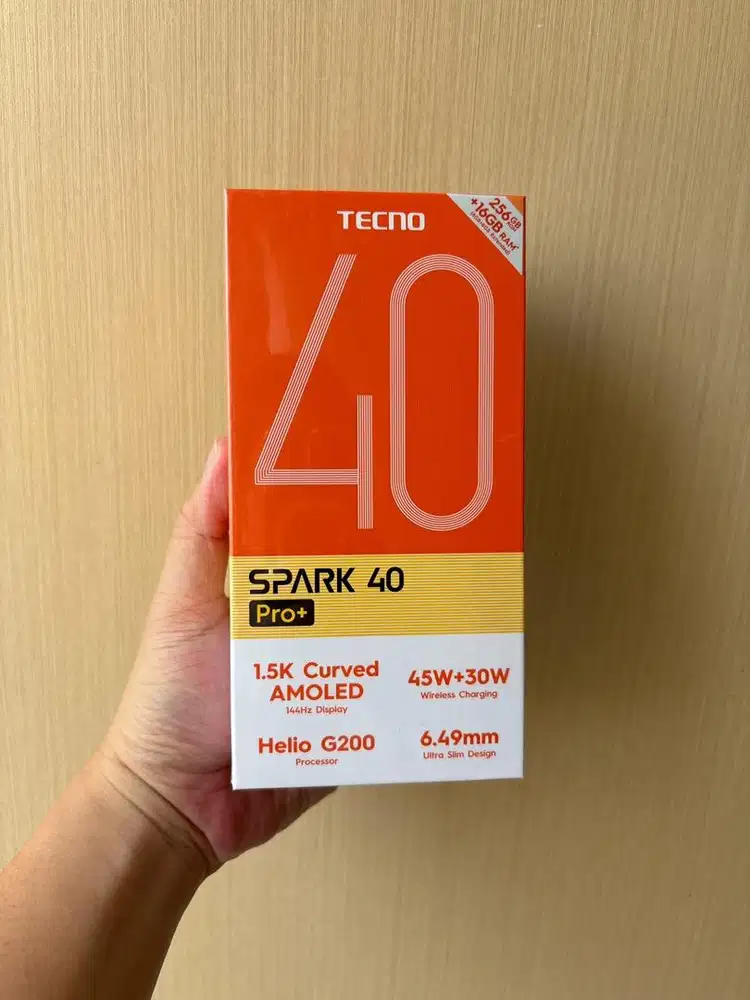 (BARU) Tecno Spark 40 Pro+ Plus 8/256, SEGEL Garansi Resmi, Bisa COD