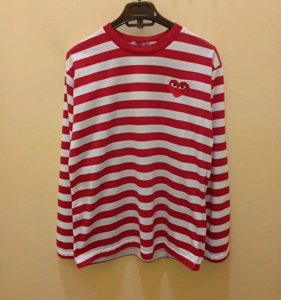 PLAY CDG STRIP RED LONG SHIRT