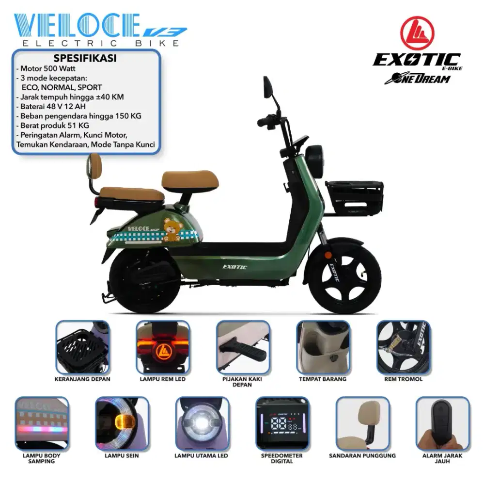 jual sepeda listrik EXOTIC CASH/CREDIT
