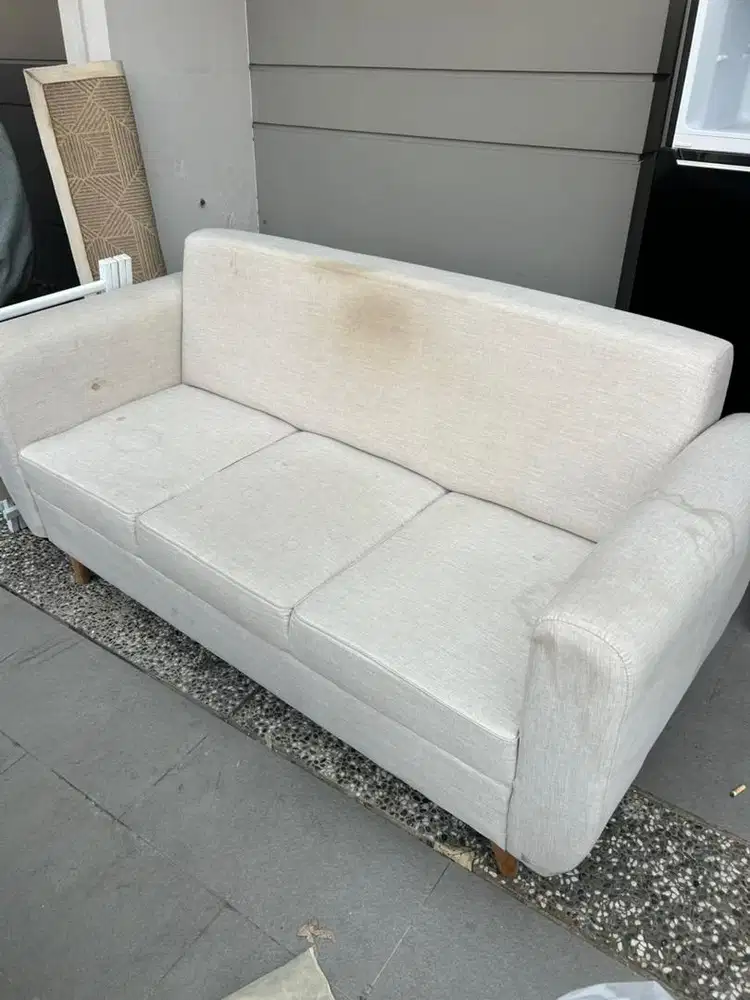 SOFA RETRO DAPHNIE MINIMALIS 3 seatrt dudukan - DAKOTA SERIES - CREAM