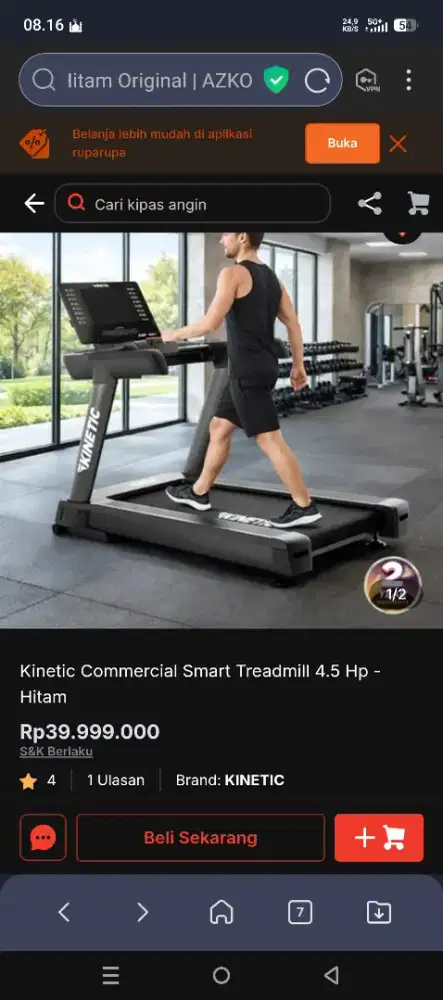 Kinetic commercial smart treadmil 4,5 Hp