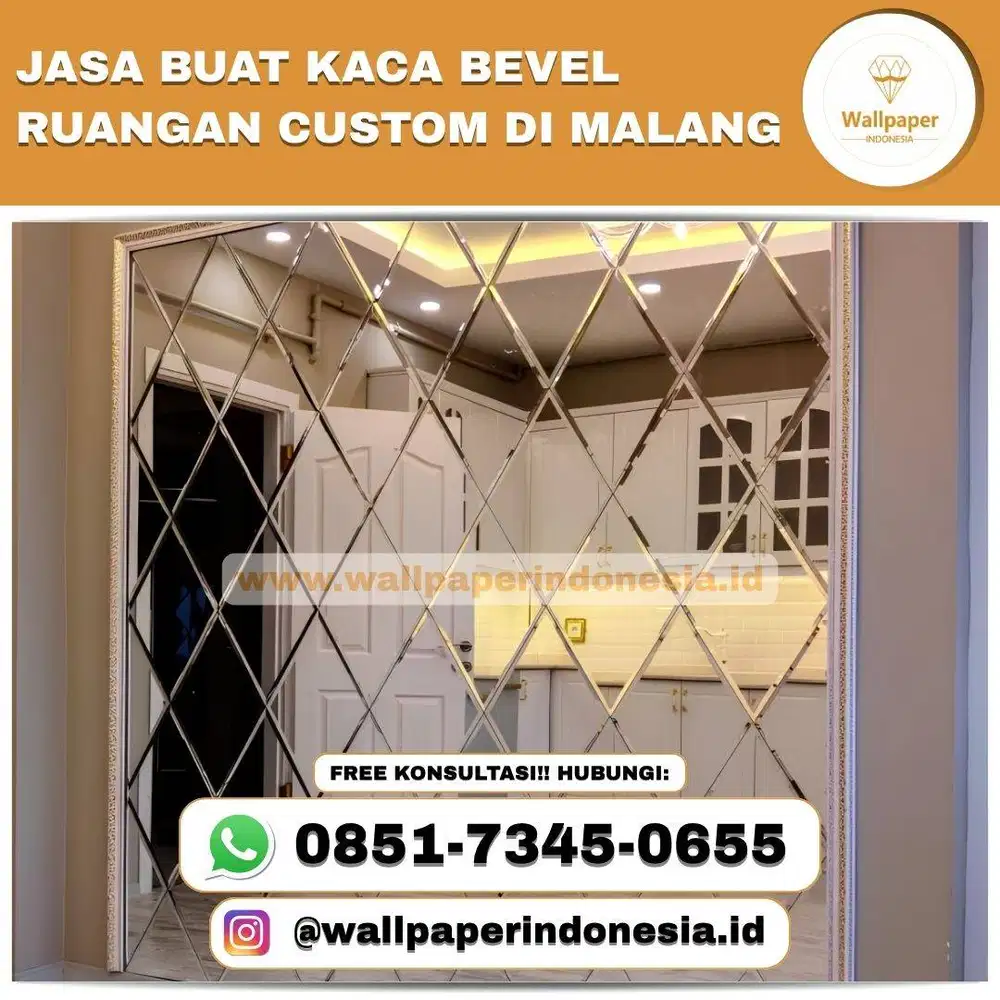 JASA BUAT KACA BEVEL RUANGAN CUSTOM DI MALANG