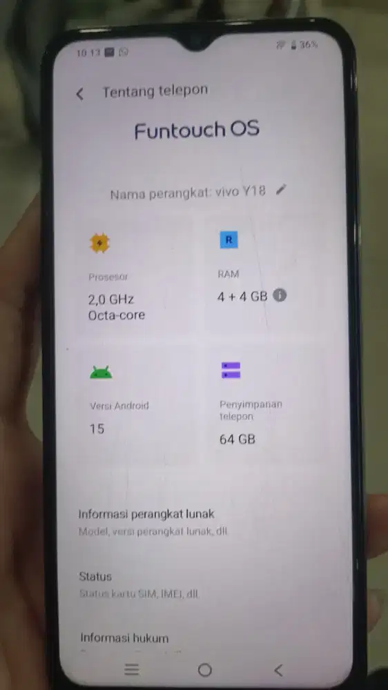 Jual Vivo Y 18 RAM 64GB