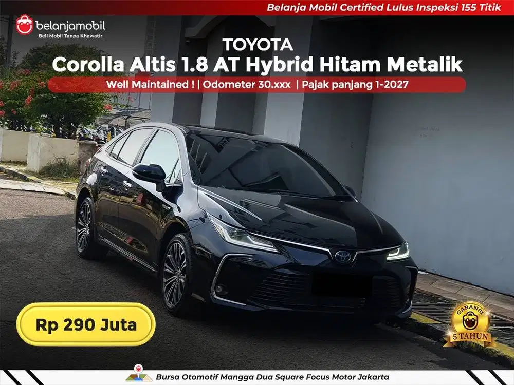 [ KM LOW ] Toyota Corolla Altis 1.8 AT Hybrid Hitam 2021 2022