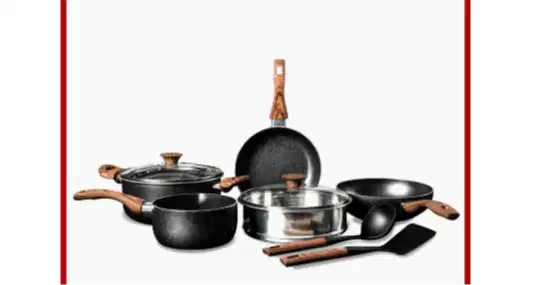 cookware set black (9 pcs)