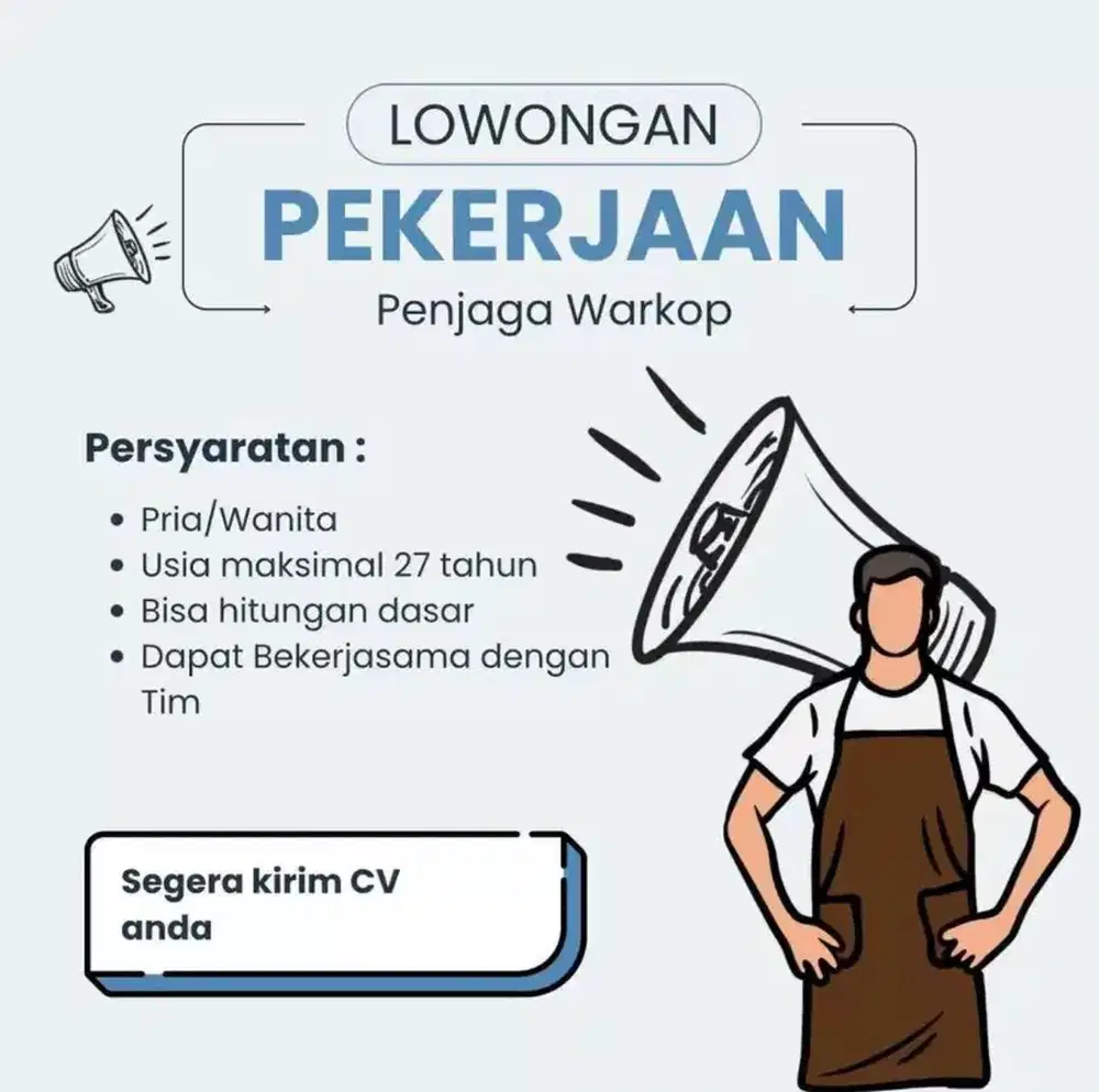 Lowongan Penjaga Warkop