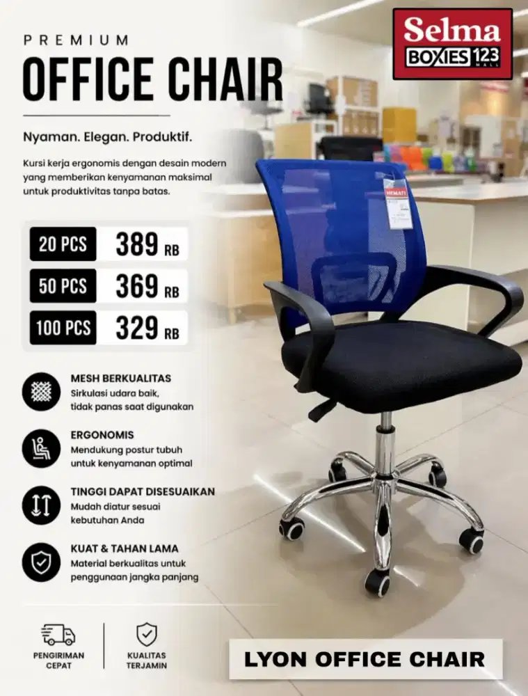 Obral kursi kantor beli banyak lebih hemat