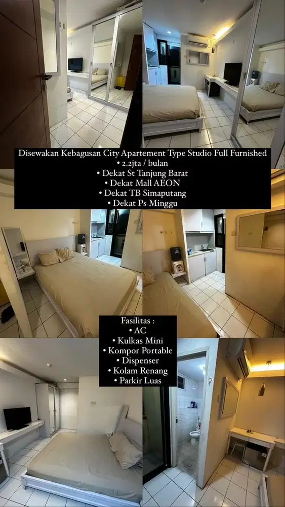 SEWA BULANAN KEBAGUSAN CITY STUDIO