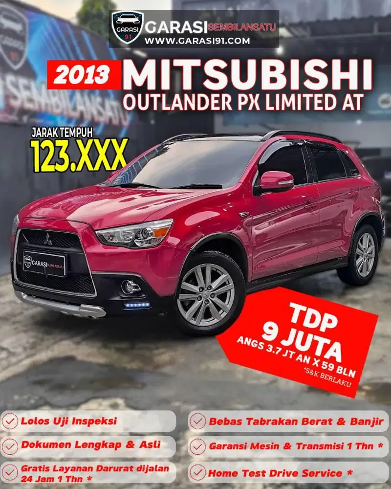 ‼️TDP 9 juta Mitsubishi Outlander PX limited AT 2013 Terjangkau