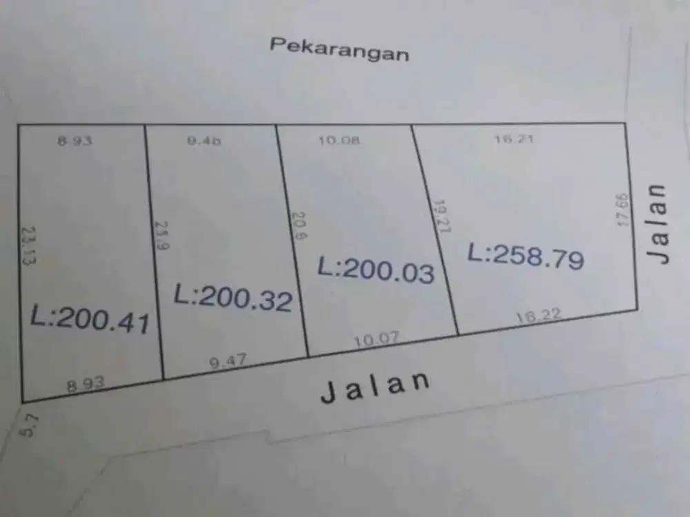 Dijual Tanah Pekarangan di Pandega Padma Jakal
