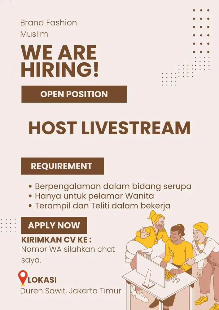 Di cari Host Live untuk Place Market