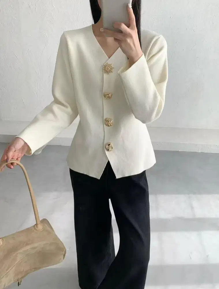 bkk cardigan knit gold button