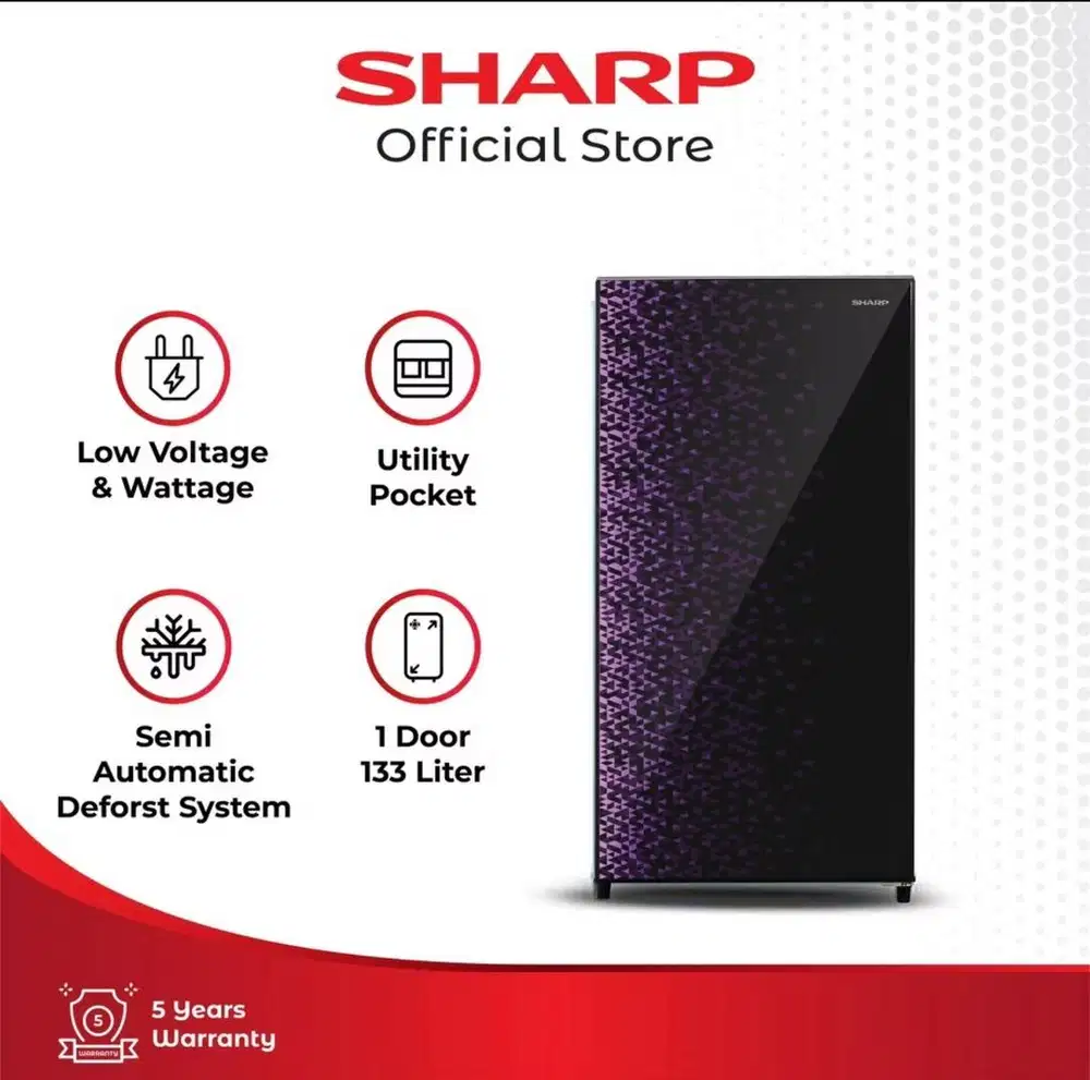 Sharp Kulkas 1 pintu bekas pemakaian 5 bulan oleh anak kost