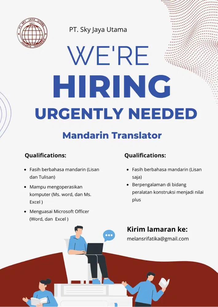 DIBUTUHKAN CEPAT TRANSLATOR MANDARIN