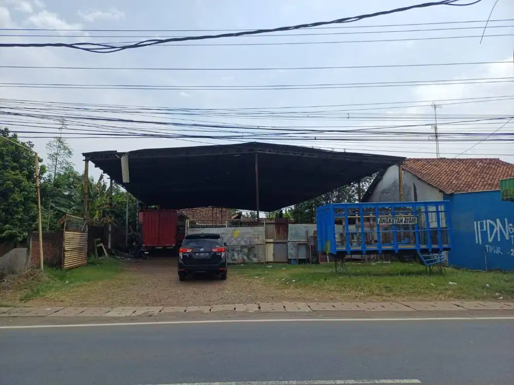 Tanah + Gudang 1270m² Pinggir Jl Nasional, Rumah 300m² (2KT 2KM)