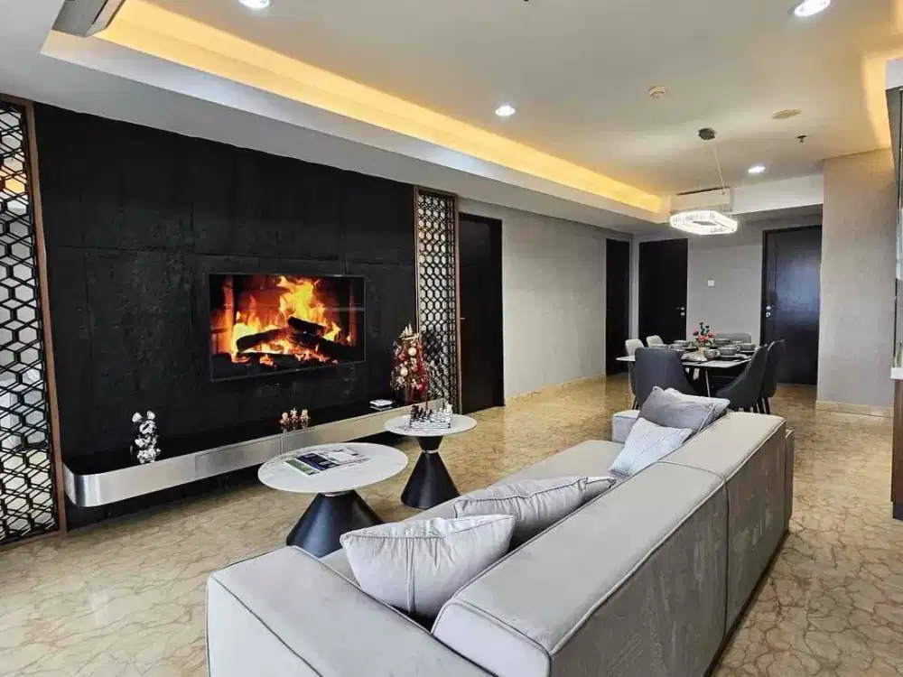 Di sewa apartemen springhill 3 kamar tidur private lift full furnish lux baru renovasi luas 146 m2 tower bouvardia lokasi dekat universal school dan gandhi akses tol kemayoran dan k mall dekat JIExpo di apartemen Royale springhill Kemayoran jakarta pusat