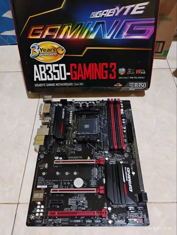 GIGABYTE AB350 GAMING-3 Socket AMD AM4 DDR4 Ryzen Gen1/2/3/4/5