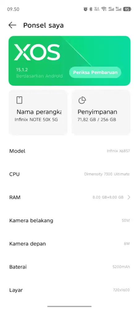 Infinix note 50x 8/256 full set