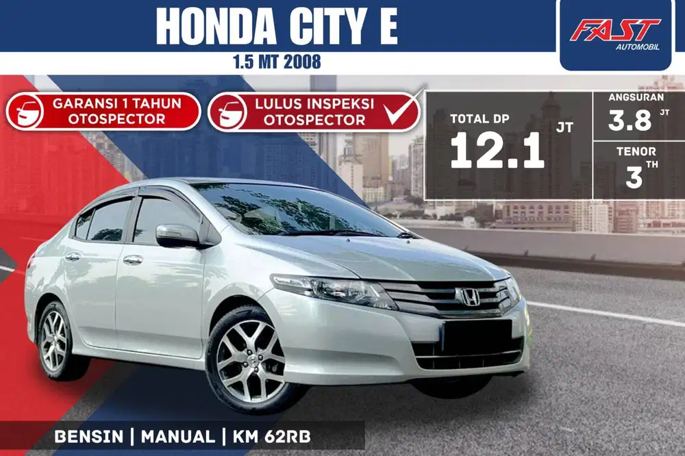 HONDA CITY E 2008 1.5 MT VERY LOW KM.62RB & PAJAK PANJANG