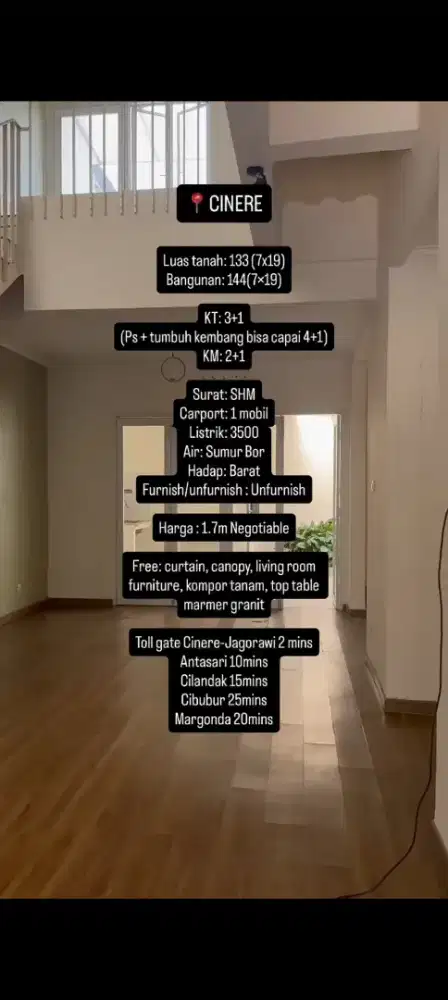 Di jual rumah di cinere  masih nego