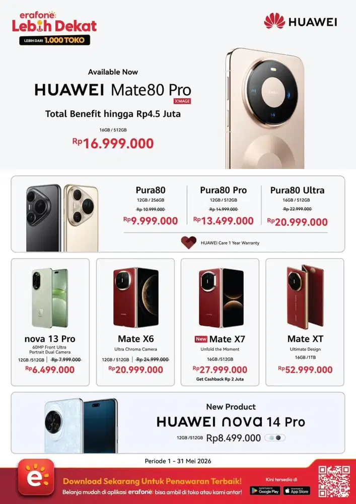 Huawei mate 80Pro dibekali dgn kamera xmage cicilan bisa