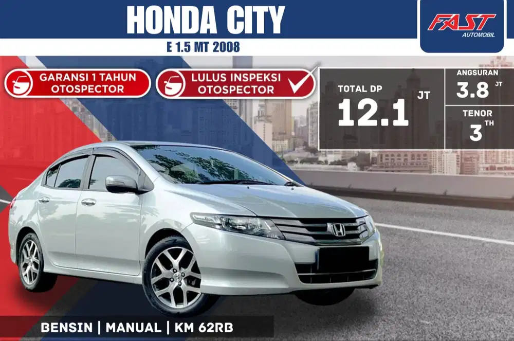 HONDA CITY E 2008 1.5 MT VERY LOW KM.62RB & PAJAK PANJANG