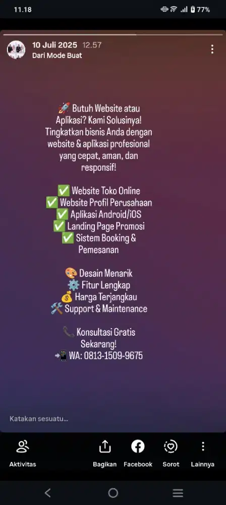 Jasa pembuatan web dan aplikasi dan AI