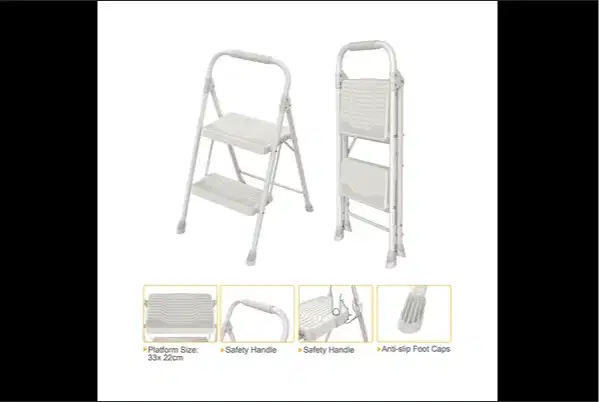 step ladder azko white grey 2