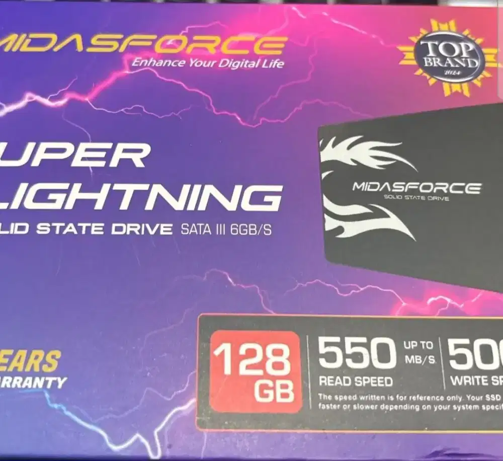 Ssd sata midas 128 baru sebulan