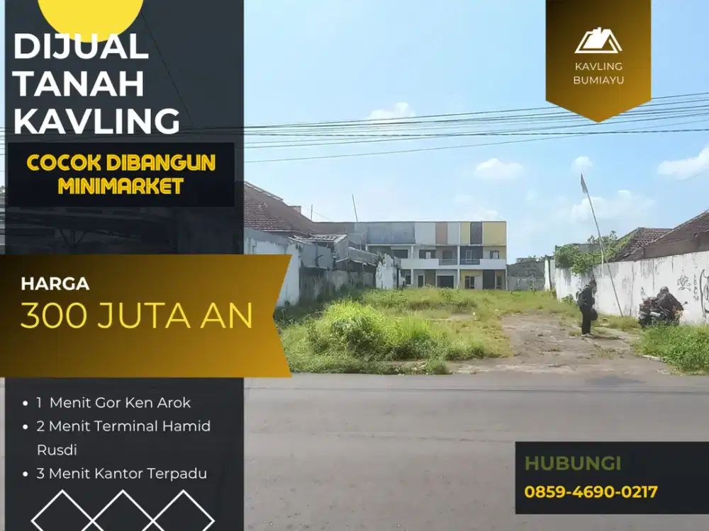 Untuk Dibangun Minimarket 5 Menit SMAN 6 Malang Jual Kavling SHM Split