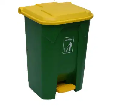 dust bin green 100L pedal - yel