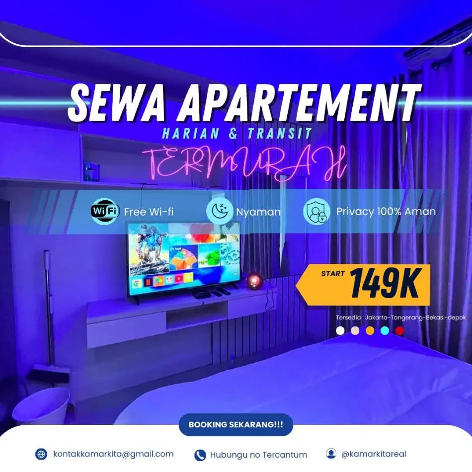 Sewa apartemen Harian/Transit Bassura City Jakarta Timur Termurah