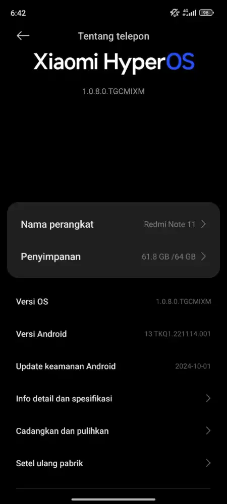 Redmi not 11 RAM 4/64GB