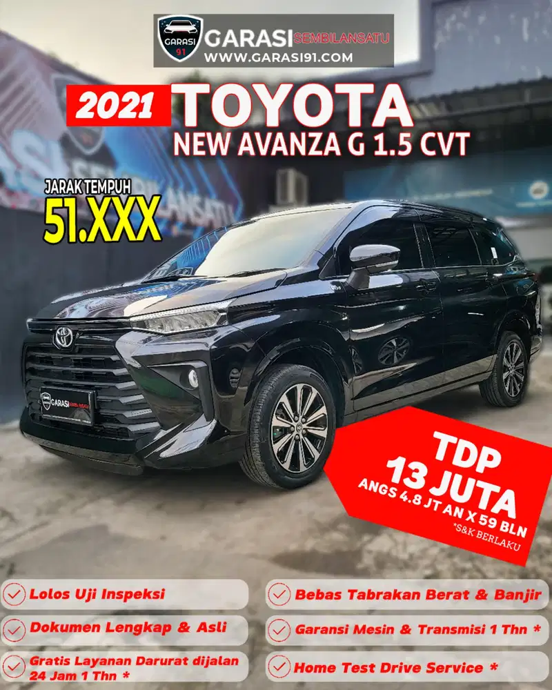 [ TDP 13 jt ] New Avanza G 1.5 Cvt 2022