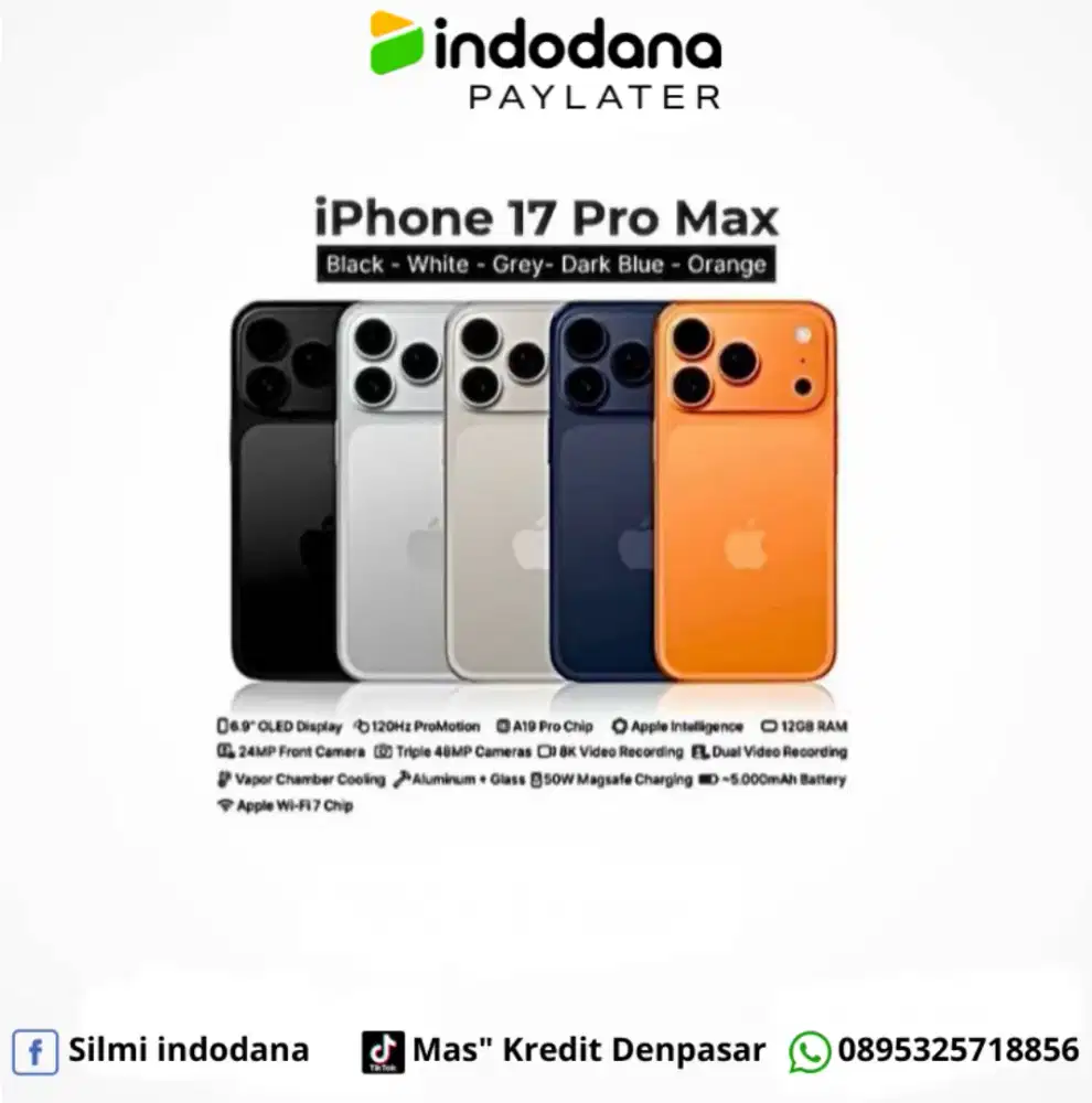 Iphone 17 pro max Ready Stock. Melayani Kredit by indodana finance