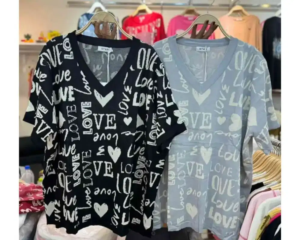 Atasan Vneck Love Jumbo