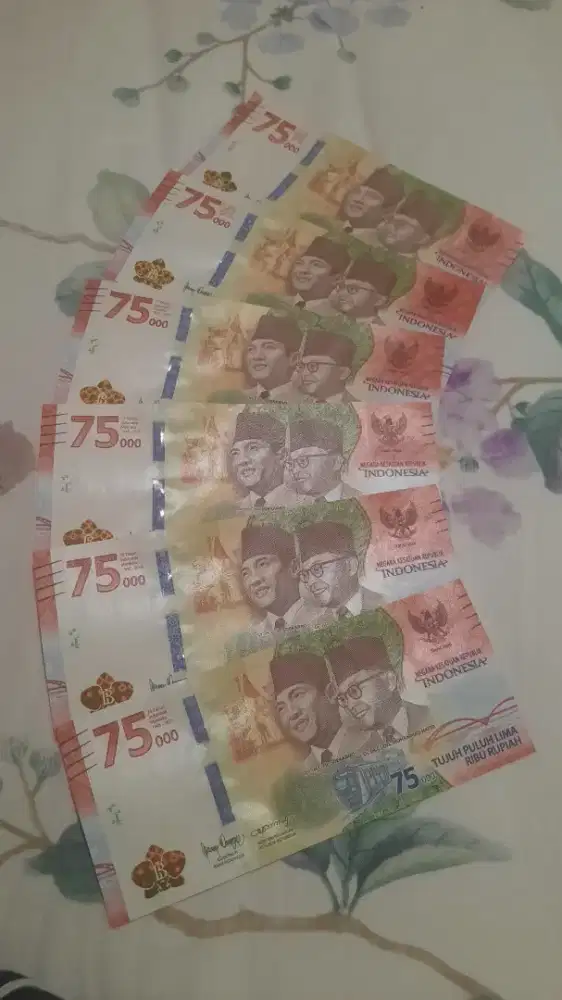 UANG ASLI LEMBAR RP 75.000 EDISI KHUSUS KEMERDEKAAN RI KE 75Thn