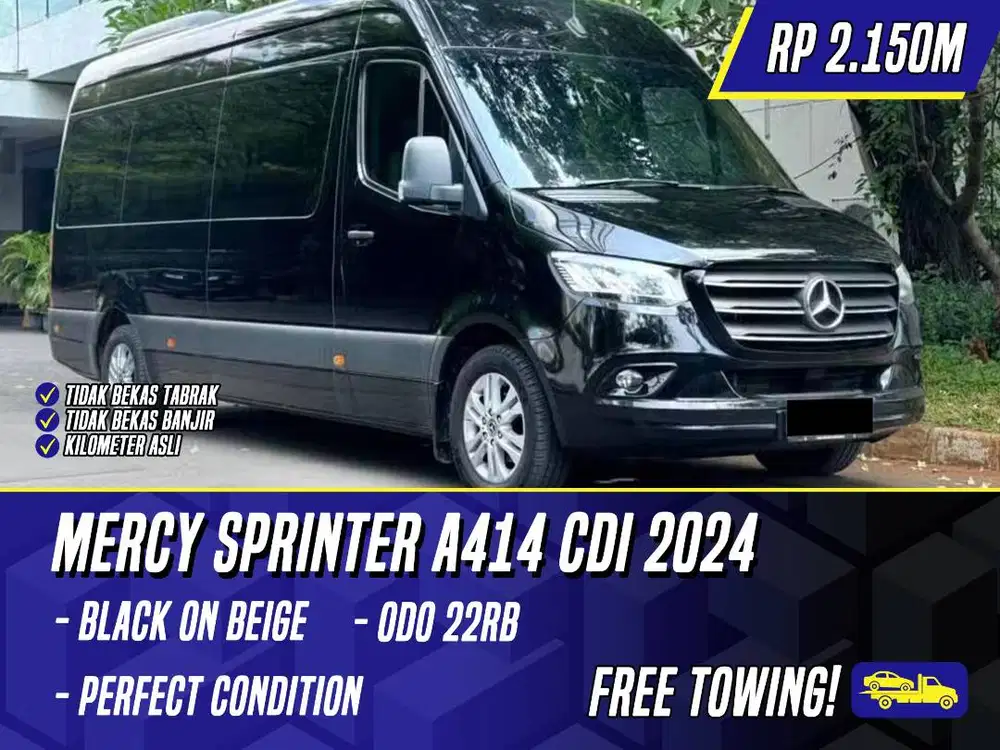 Mercedes Benz Sprinter A414 CDI 2024 NIK 2023 Black on Beige Hitam 414