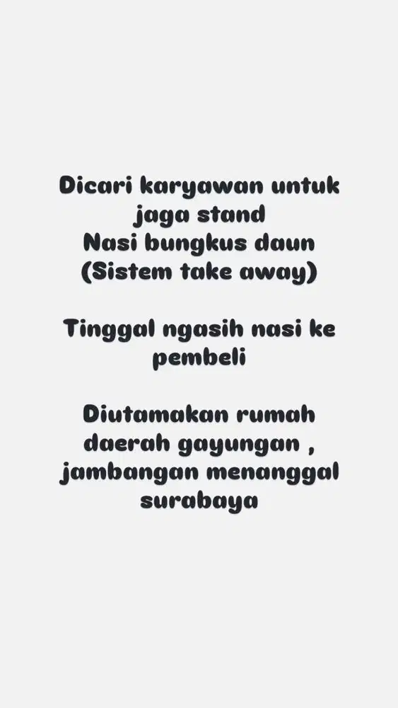 Jaga stand nasi bungkus daun