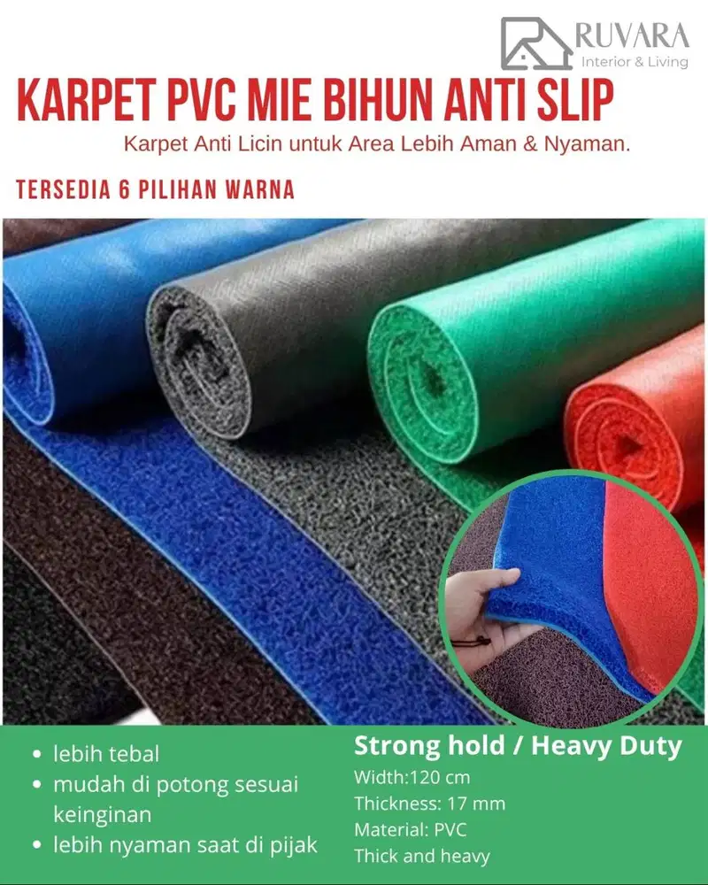 Romansa Karpet PVC Mie Bihun Anti Slip | Keset Rumah | Karpet Kamar