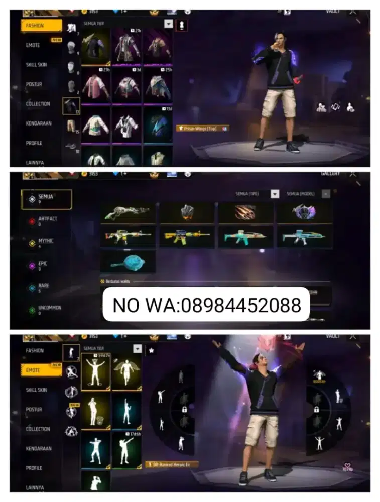 jual akun ff murmer