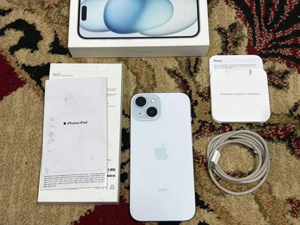 iPhone 15 128Gb Blue Garansi iBox Panjang Fullset Original Mulus