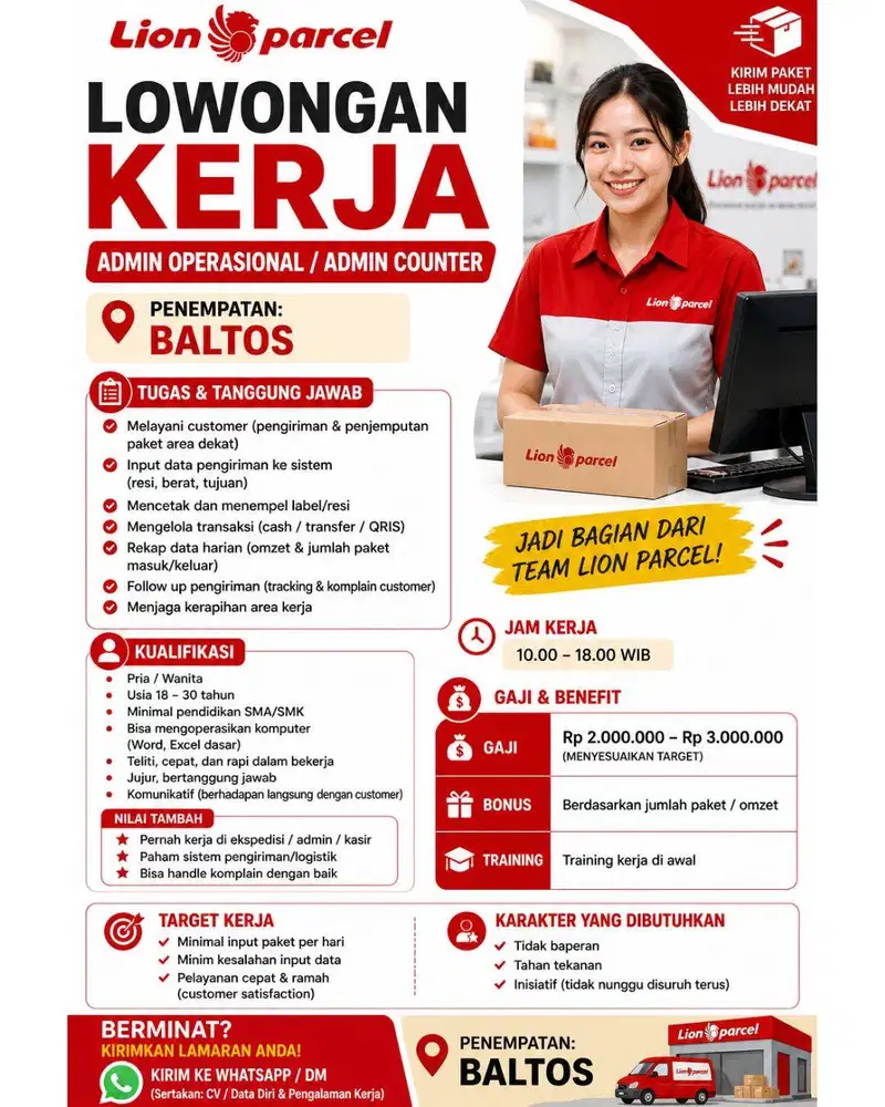 LOWONGAN ADMIN LION PARCEL