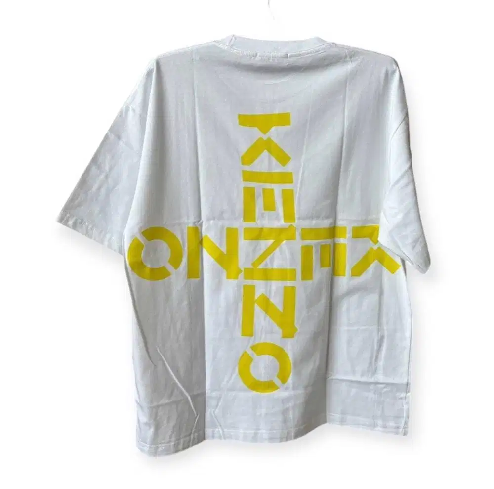 Kaos tshirt preloved bal putih 69x55 cross kuning kenzo