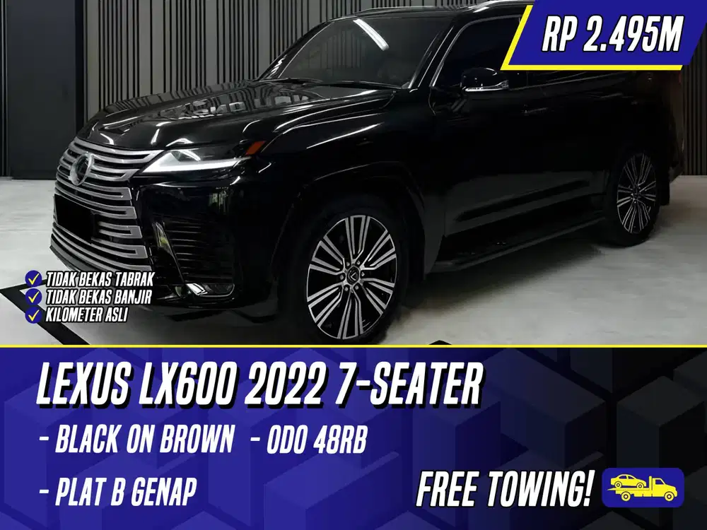 Lexus LX600 2022 7 Seater LX 600 Black on Brown Hitam